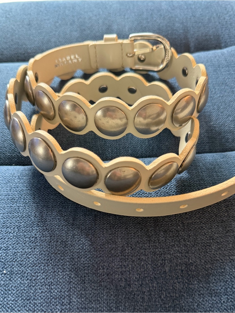 Isabel Marant Giavi slim studded leather belt